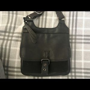 Topman Leather & Canvas Crossbody Bag